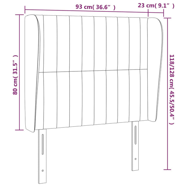 vidaXL Wingback Headboard Taupe 93x23x118/128 cm Fabric