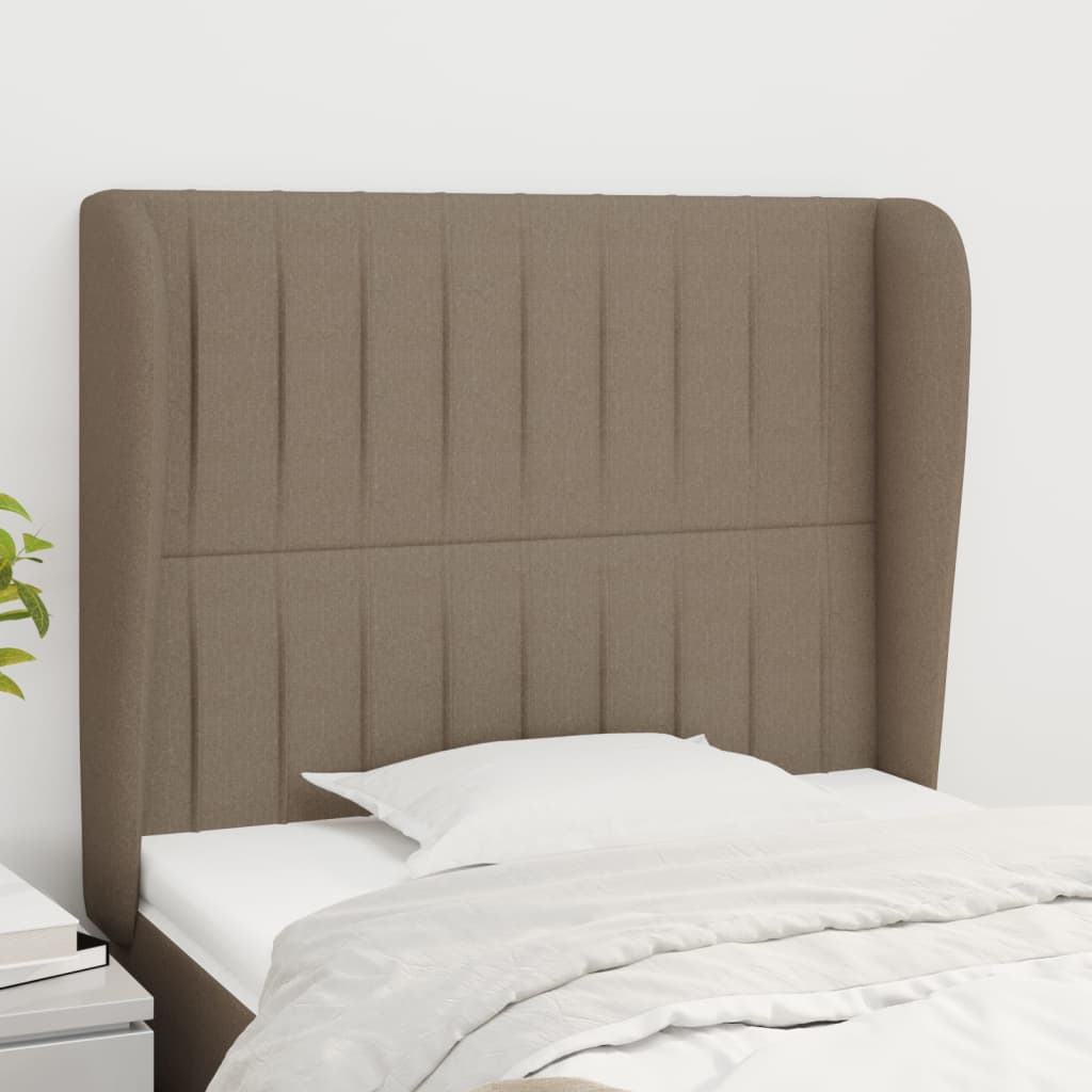 vidaXL Wingback Headboard Taupe 93x23x118/128 cm Fabric