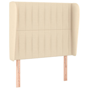vidaXL Wingback Headboard Cream 93x23x118/128 cm Fabric