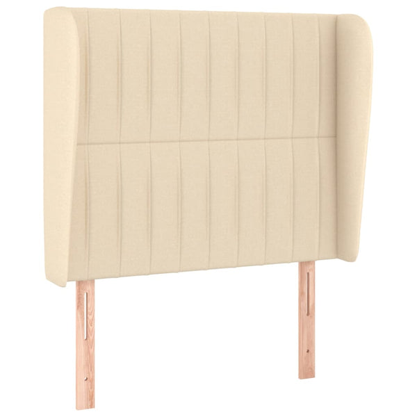 vidaXL Wingback Headboard Cream 93x23x118/128 cm Fabric
