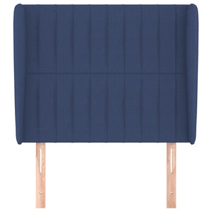 vidaXL Wingback Headboard Blue 93x23x118/128 cm Fabric