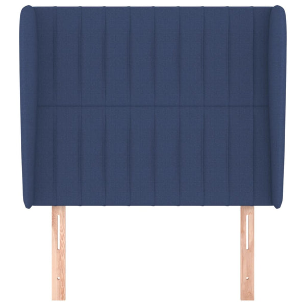vidaXL Wingback Headboard Blue 93x23x118/128 cm Fabric