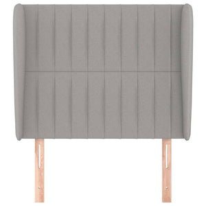 vidaXL Wingback Headboard Light Grey 103x23x118/128 cm Fabric