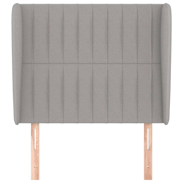 vidaXL Wingback Headboard Light Grey 103x23x118/128 cm Fabric