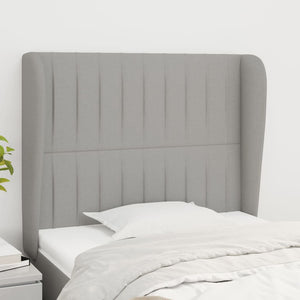vidaXL Wingback Headboard Light Grey 103x23x118/128 cm Fabric