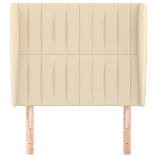 vidaXL Wingback Headboard Cream 103x23x118/128 cm Fabric