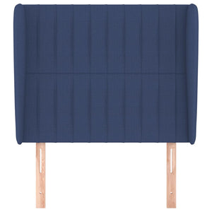 vidaXL Wingback Headboard Blue 103x23x118/128 cm Fabric