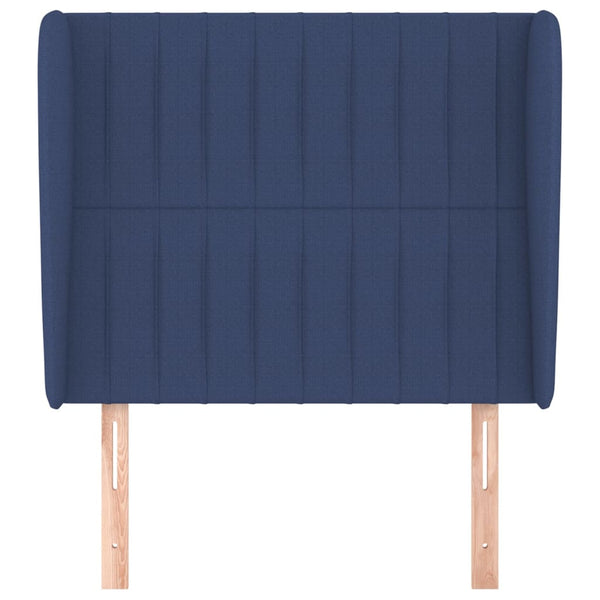 vidaXL Wingback Headboard Blue 103x23x118/128 cm Fabric