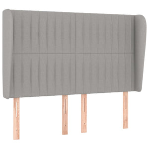 vidaXL Wingback Headboard Light Grey 147x23x118/128 cm Fabric