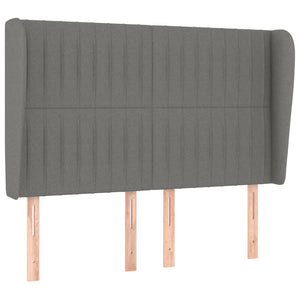 vidaXL Wingback Headboard Dark Grey 147x23x118/128 cm Fabric