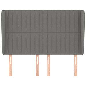 vidaXL Wingback Headboard Dark Grey 147x23x118/128 cm Fabric