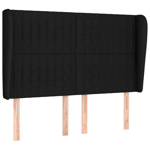 vidaXL Wingback Headboard Black 147x23x118/128 cm Fabric
