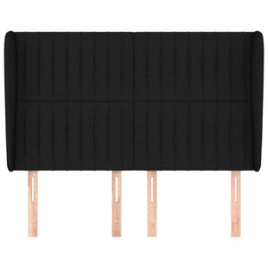 vidaXL Wingback Headboard Black 147x23x118/128 cm Fabric