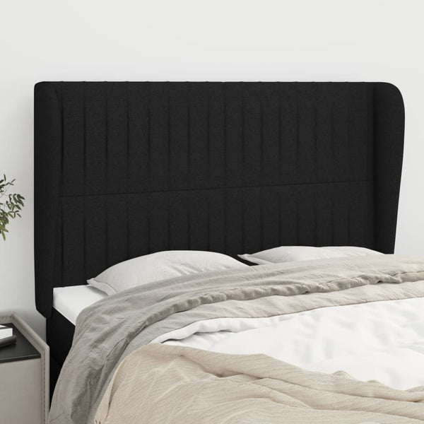 vidaXL Wingback Headboard Black 147x23x118/128 cm Fabric
