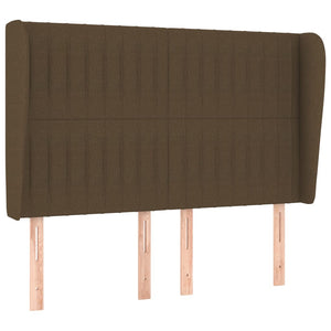 vidaXL Wingback Headboard Dark Brown 147x23x118/128 cm Fabric