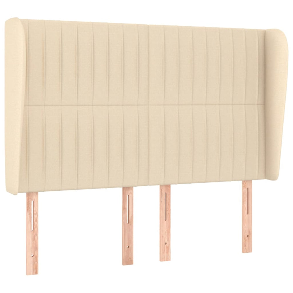 vidaXL Wingback Headboard Cream 147x23x118/128 cm Fabric