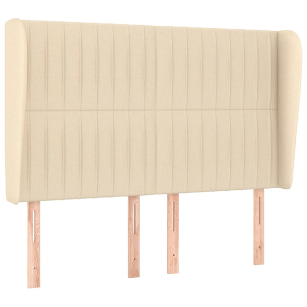 vidaXL Wingback Headboard Cream 147x23x118/128 cm Fabric