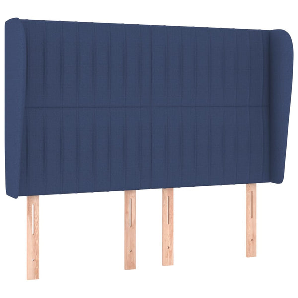 vidaXL Wingback Headboard Blue 147x23x118/128 cm Fabric
