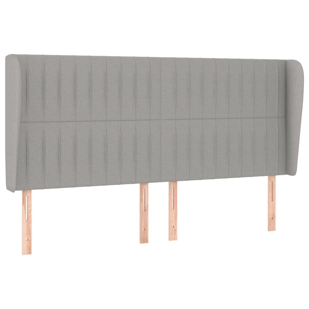 vidaXL Wingback Headboard Light Grey 163x23x118/128 cm Fabric