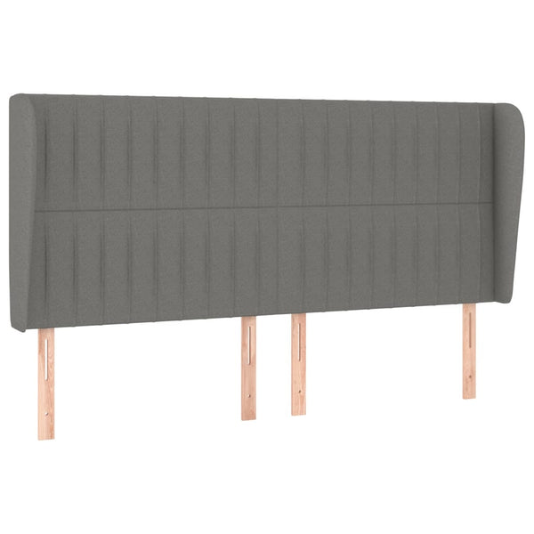 vidaXL Wingback Headboard Dark Grey 163x23x118/128 cm Fabric