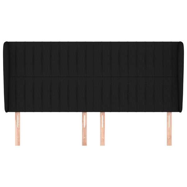 vidaXL Tufted Headboard Black 163x23x118/128 cm Fabric