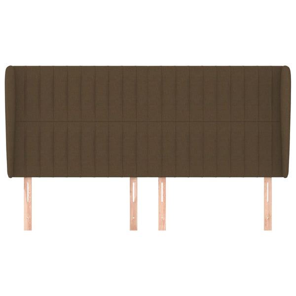 vidaXL Wingback Headboard Dark Brown 163x23x118/128 cm Fabric