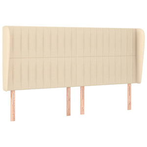 vidaXL Wingback Headboard Cream 163x23x118/128 cm Fabric