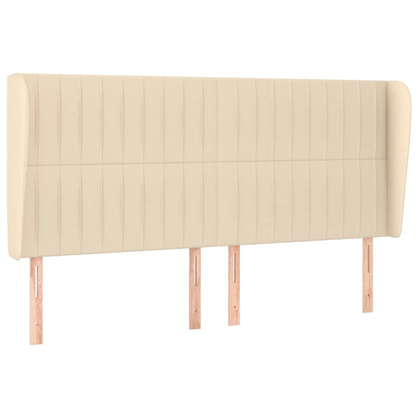 vidaXL Wingback Headboard Cream 163x23x118/128 cm Fabric