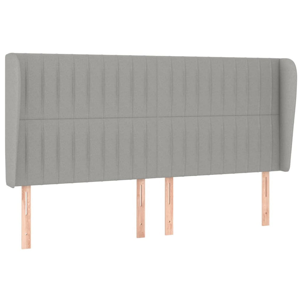 vidaXL Wingback Headboard Light Grey 183x23x118/128 cm Fabric