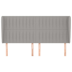 vidaXL Wingback Headboard Light Grey 183x23x118/128 cm Fabric