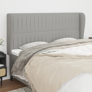 vidaXL Wingback Headboard Light Grey 183x23x118/128 cm Fabric