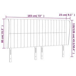 vidaXL Wingback Headboard Black 183x23x118/128 cm Fabric