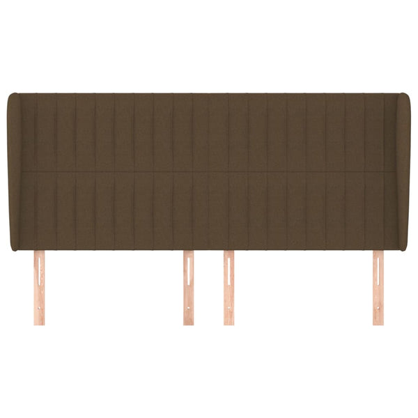 vidaXL Wingback Headboard Dark Brown 183x23x118/128 cm Fabric