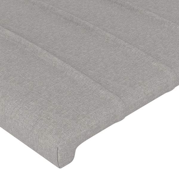 vidaXL Wingback Headboard Light Grey 203x23x118/128 cm Fabric