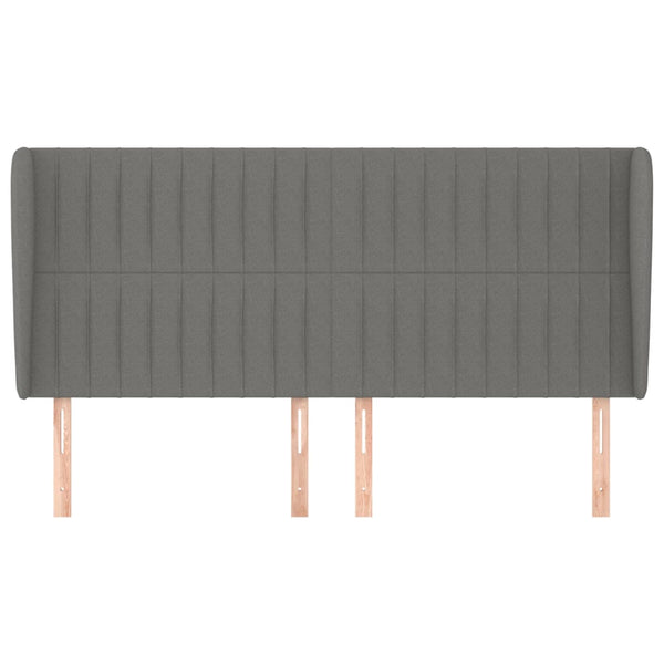vidaXL Wingback Headboard Dark Gray 203x23x118/128 cm Fabric