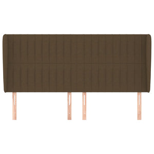 vidaXL Wingback Headboard Dark Brown 203x23x118/128 cm Fabric