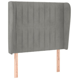 vidaXL Wingback Headboard Light Grey 83x23x118/128 cm Velvet
