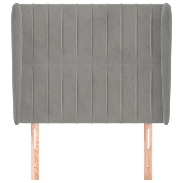 vidaXL Wingback Headboard Light Grey 83x23x118/128 cm Velvet