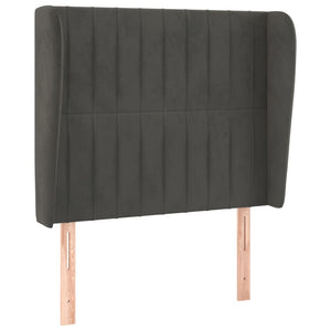 vidaXL Wingback Headboard Dark Grey 83x23x118/128 cm Velvet