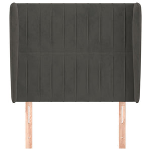 vidaXL Wingback Headboard Dark Grey 83x23x118/128 cm Velvet