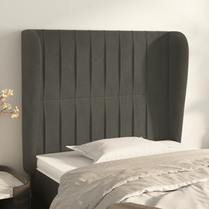 vidaXL Wingback Headboard Dark Grey 83x23x118/128 cm Velvet