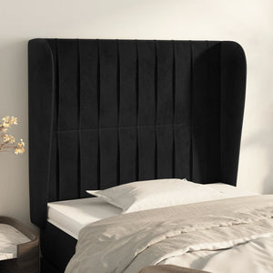 vidaXL Wingback Headboard Black 83x23x118/128 cm Velvet