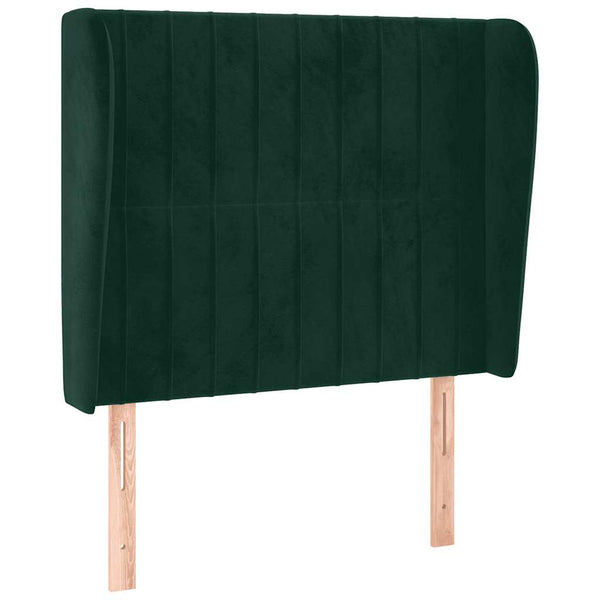 vidaXL Tufted Headboard with Wings Dark Green 83x23x118/128 cm Velvet