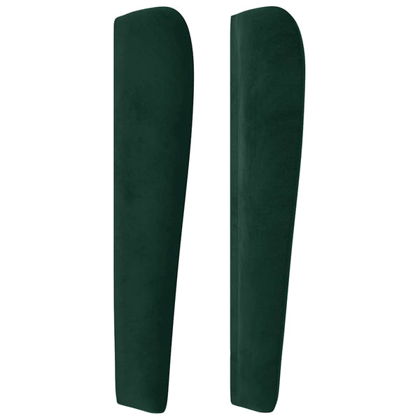 vidaXL Tufted Headboard with Wings Dark Green 83x23x118/128 cm Velvet