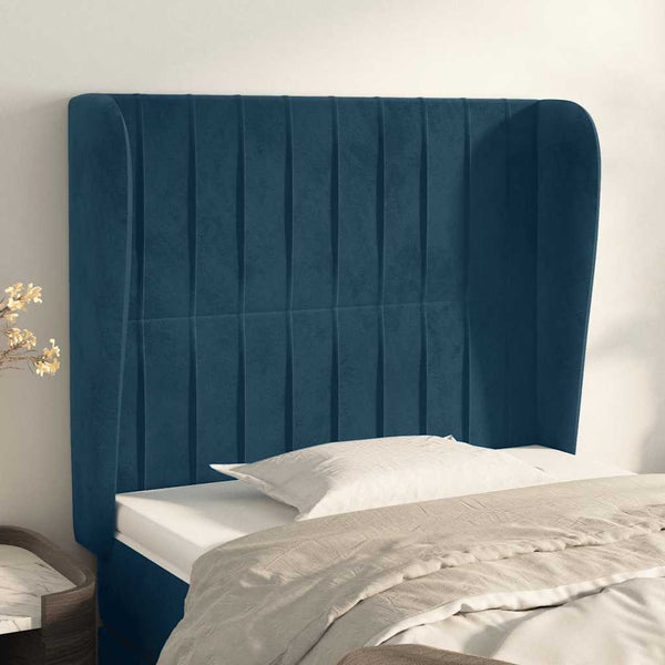 vidaXL Wingback Headboard Dark Blue 83x23x118/128 cm Velvet