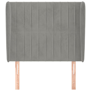 vidaXL Wingback Headboard Light Gray 93x23x118/128 cm Velvet