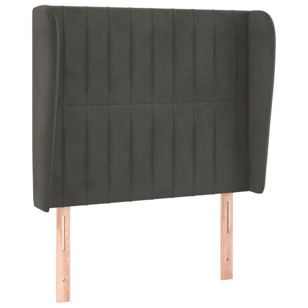 vidaXL Wingback Headboard Dark Grey 93x23x118/128 cm Velvet