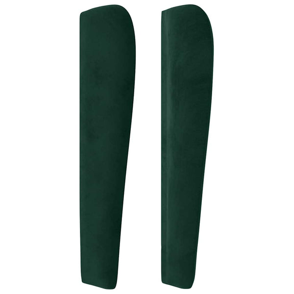 Kopfteil mit Ohren Dunkelgrün 93x23x118/128 cm Samt