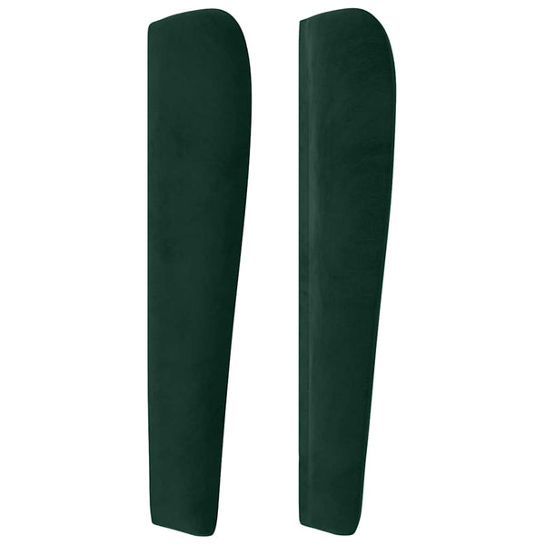 Kopfteil mit Ohren Dunkelgrün 103x23x118/128 cm Samt