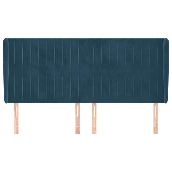 Kopfteil mit Ohren Dunkelblau 163x23x118/128 cm Samt